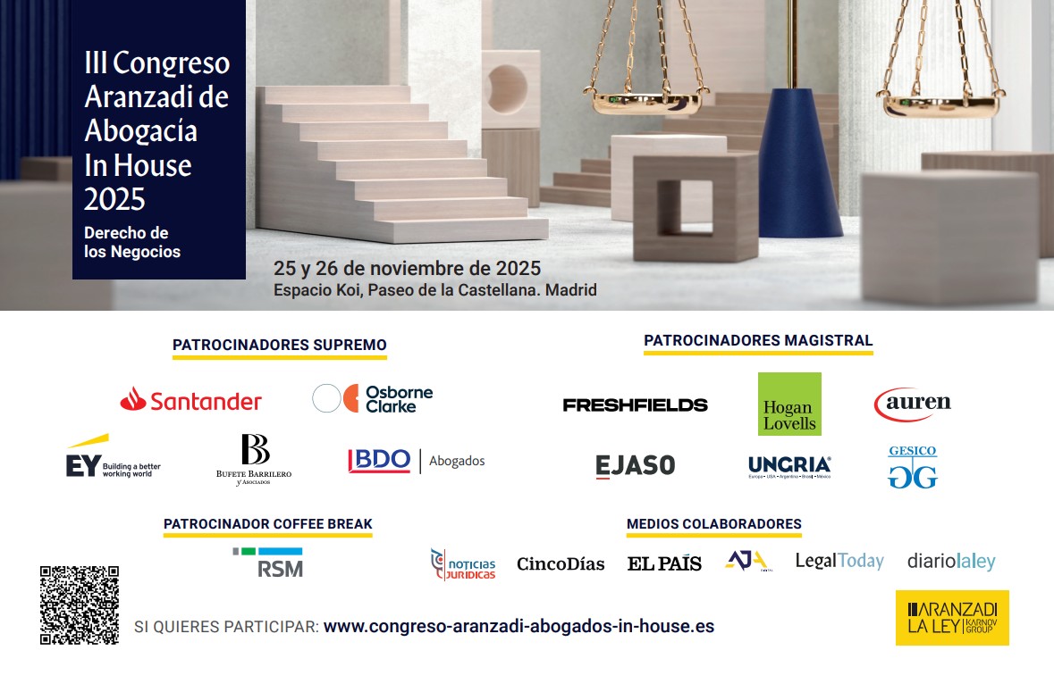 EJASO, patrocinador y ponente en el III Congreso de Abogados In-House de Aranzadi LA LEY
