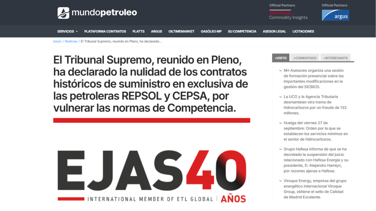 NULIDAD DE LOS CONTRATOS DE REPSOL Y CEPSA