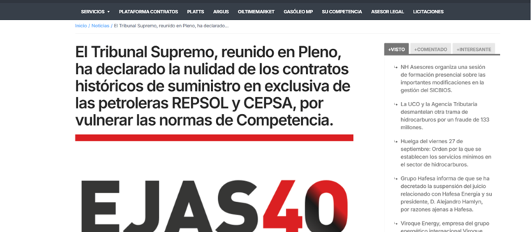 NULIDAD DE LOS CONTRATOS DE REPSOL Y CEPSA