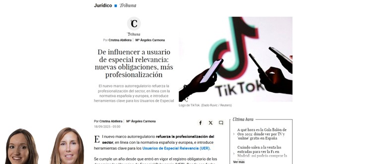De influencer a Usuario de Especial Relevancia (UER): nuevas obligaciones, más profesionalización.