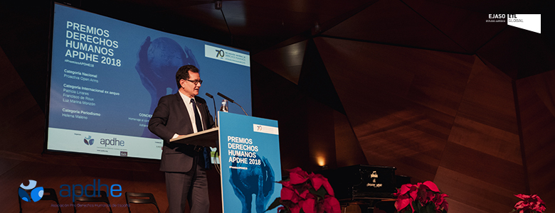 Carlos Castresana en los Premios Derechos Humanos APDHE 2018