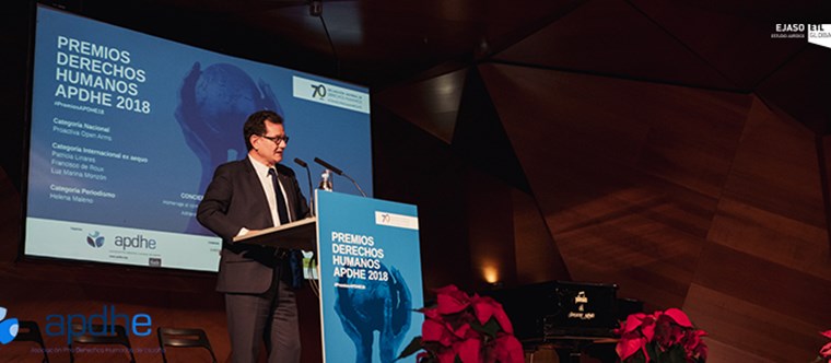 Carlos Castresana en los Premios Derechos Humanos APDHE 2018