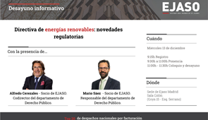 "Directiva de energías renovables: novedades regulatorias", el próximo 13 de diciembre