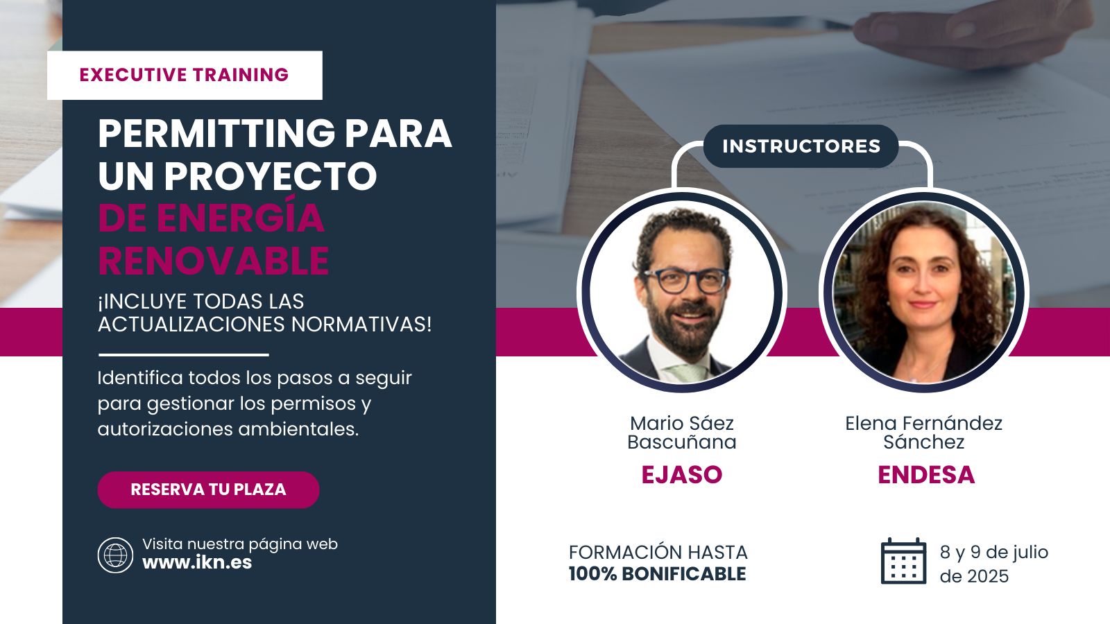 Mario Sáez Bascuñana participará como ponente en el curso “Permitting para un Proyecto de Energía Renovable" - IKN Spain