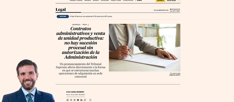Contratos administrativos y venta de unidad productiva: no hay sucesión procesal sin autorización de la Administración