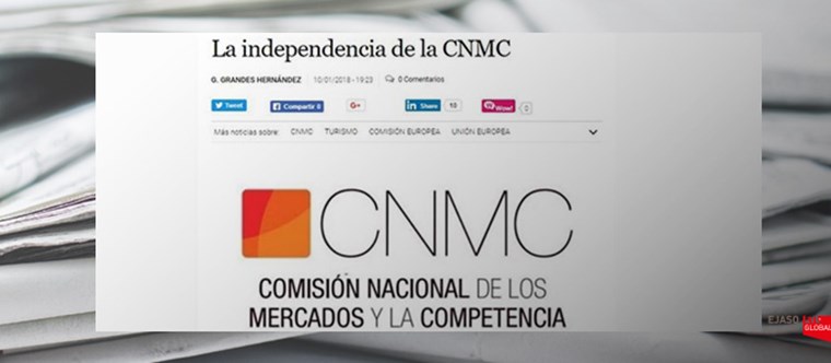 La independencia de la CNMC. El economista, enero 2018.