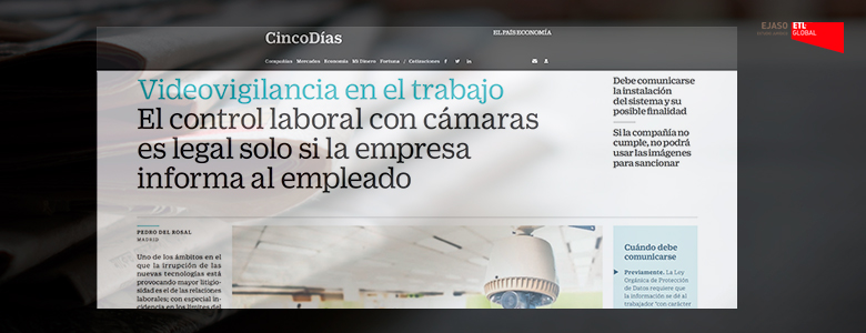Videovigilancia en el trabajo: El control laboral con cámaras es legal solo si la empresa informa al empleado