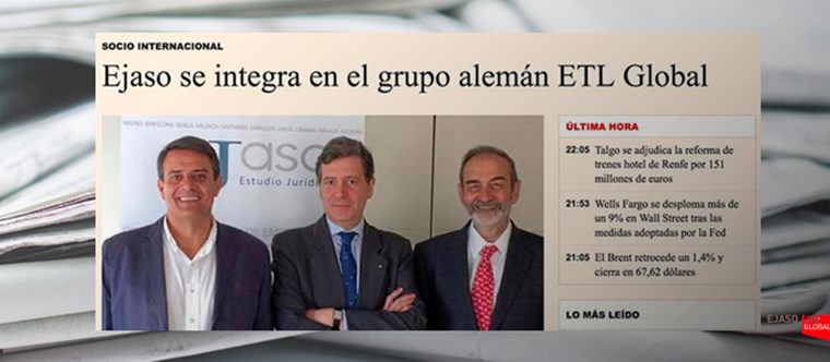 Ejaso se integra en la firma alemana ETL GLOBAL. Expansión, julio 2016