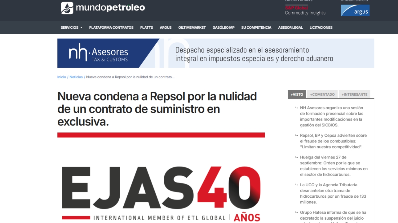 Nueva condena a Repsol por la nulidad de un contrato de suministro en exclusiva